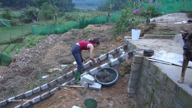 building stairs open the way to the house use sand and cement - green forest life, farm life смотреть онлайн