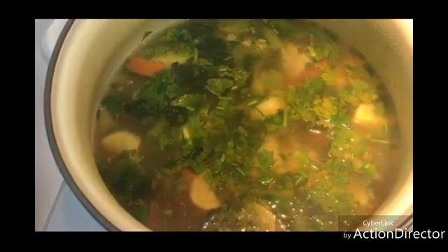 Овощной супчик..семга с овощами