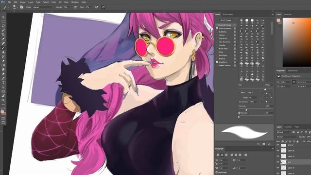 K/DA Evelynn Photoshop Sketch смотреть онлайн