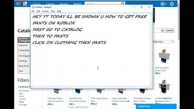 How To Get Free Pants On Roblox 2016 july NO BC смотреть онлайн