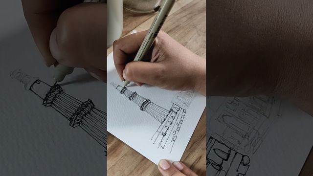 Qutub Minar Art | Easy Doodle | Urban Sketch | Architecture Sketch смотреть онлайн