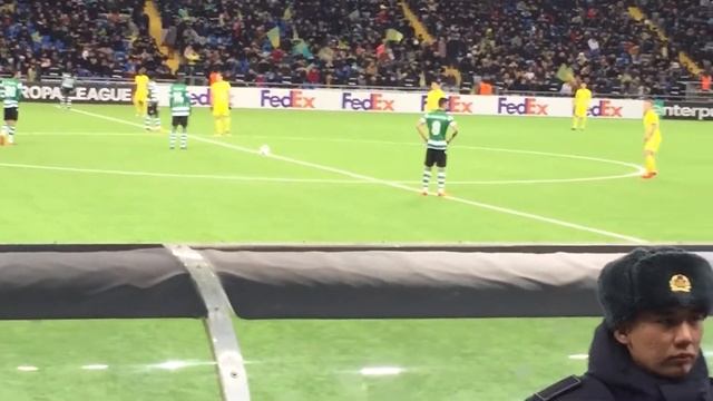 Астана-Спортинг 1-3 Начало матча смотреть онлайн