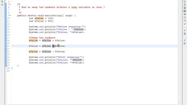 HOW TO SWAP TWO NUMBERS WITHOUT USING TEMPORARY VARIABLE JAVA смотреть онлайн