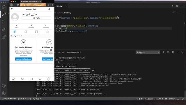 Trying to Code an Instagram Bot | Debugging InstaPy Series - Episode 1 смотреть онлайн