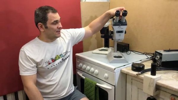 Обзор стереомикроскопа Zeiss Stemi SV8 with fiber light on Dual Arm Stand