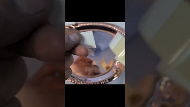 Полировка, реставрация медного подноса. Polishing, restoration copper tray. смотреть онлайн