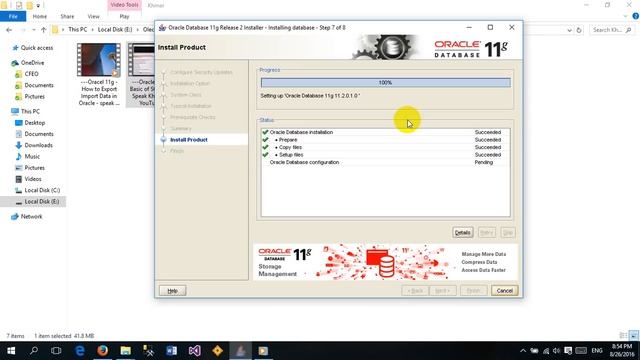 how to Install Oracle database 11g R2 on window 10 смотреть онлайн
