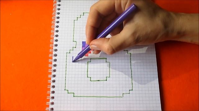 Как нарисовать открытку 8 Марта по клеточкам в тетради Пиксель Арт смотреть онлайн