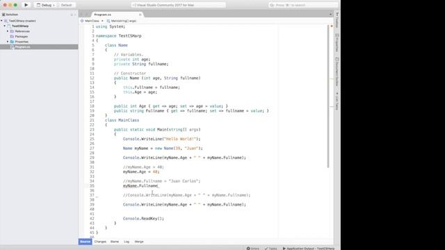 Getter and Setter in C# with Visual Studio смотреть онлайн