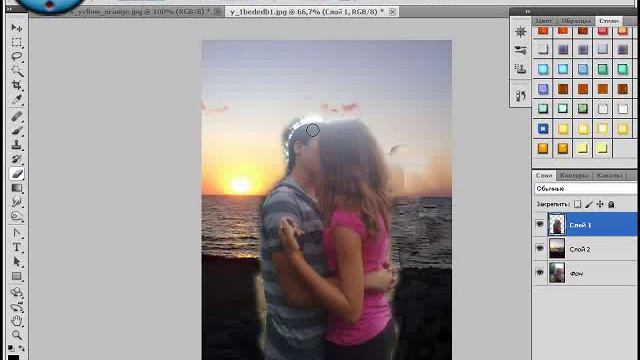 замена фона в фотошопе cs5 смотреть онлайн