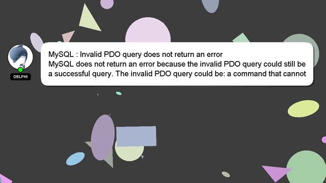 MySQL : Invalid PDO query does not return an error смотреть онлайн