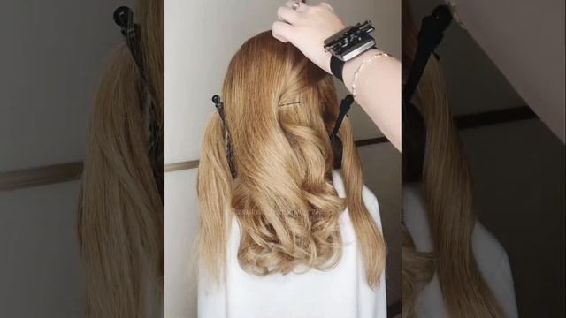 Свадебный нарядный низкий пучок из локонов / bridal low bun of curls смотреть онлайн