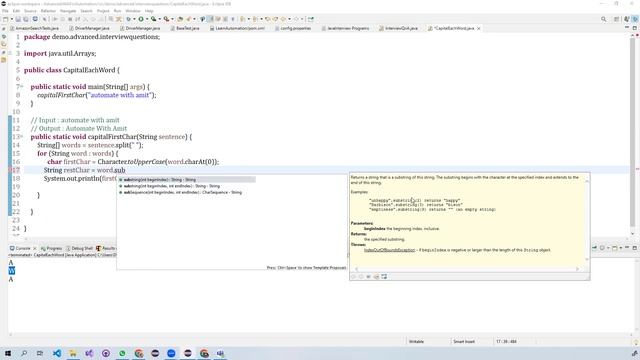 Make First Character of Each String Capital | Java Interview Series | AutomateWithAmit смотреть онлайн
