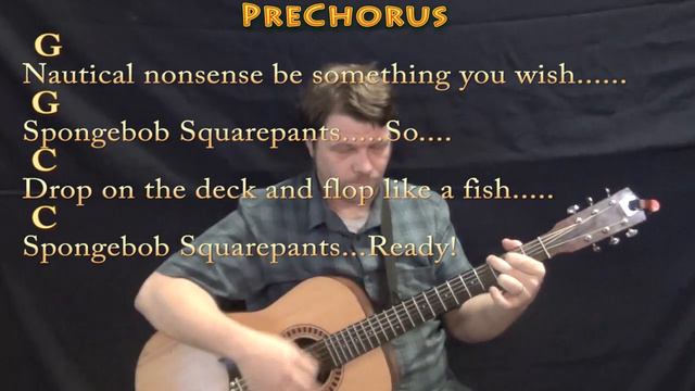 Spongebob Squarepants (TV Theme) Guitar Lesson Chord Chart with Chords/Lyrics смотреть онлайн