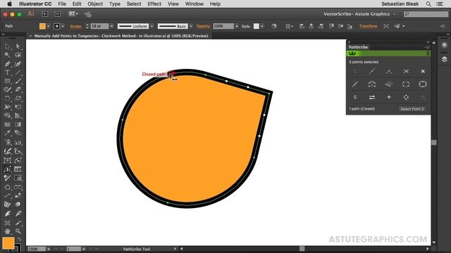 Manually Add Points to Tangencies [Clockwork Method] in Illustrator | VectorScribe смотреть онлайн