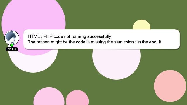 HTML : PHP code not running successfully смотреть онлайн