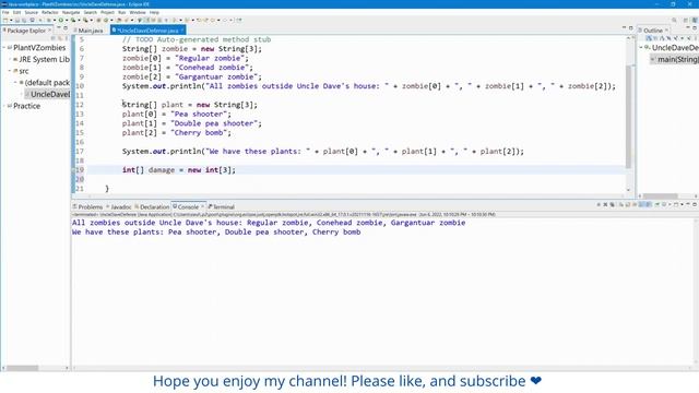 Arrays in Java Examples - Plants vs Zombies Java Simulation | Java Tutorials for Beginners #7 смотреть онлайн
