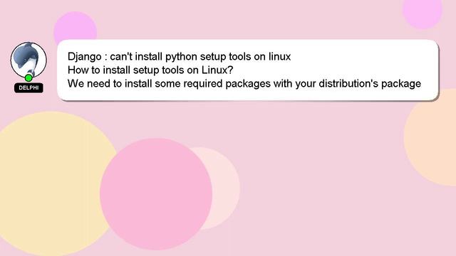 Django : can't install python setup tools on linux смотреть онлайн