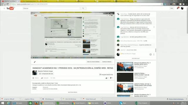 HANGOUT ACADEMICO NO. 1 PERIODO 2016 - 04 (INTRODUCCIÓN AL DISEÑO WEB - REPASO GIT) смотреть онлайн