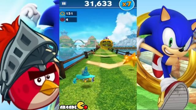 Sonic Dash: Angry Birds Epic Takeover UNLOCKED CHUCK THE YELLOW BIRD! iOS/ANDROID смотреть онлайн