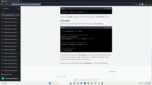 How to get raw bytes from GLib GString in Python смотреть онлайн