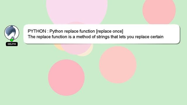 PYTHON : Python replace function [replace once] смотреть онлайн