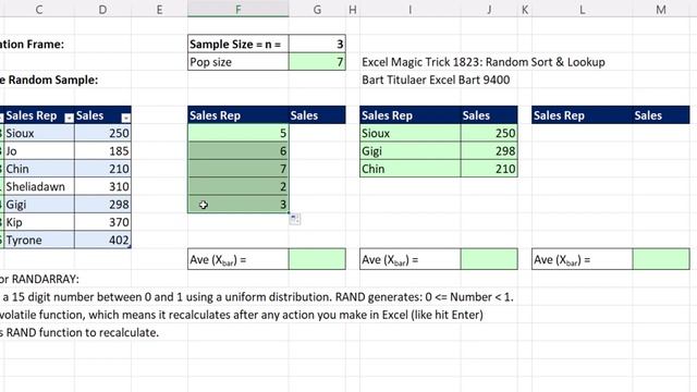 Excel Formula to Take a Random Sample: 4 Methods. Excel Magic Trick 1824 смотреть онлайн