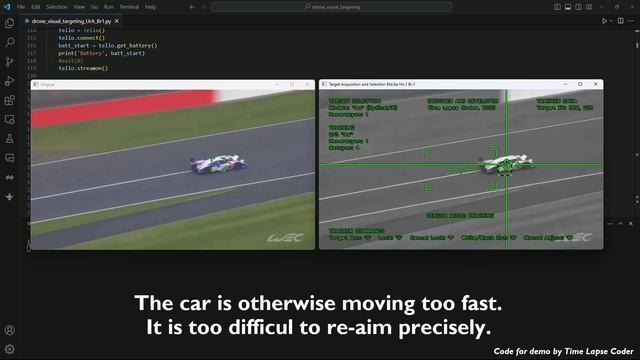 'Faster than real-time' tracking a race car | OpenCV Python Object Tracking Computer Vision смотреть онлайн