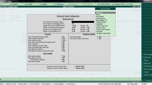 Tally Add On : Change Font Style/Height of Company Name in Sales Invoice in Tally.ERP9 software. смотреть онлайн