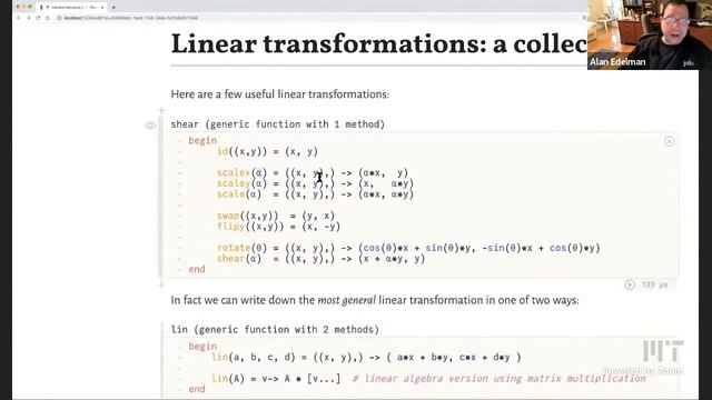 Transformations 2: Composability and Linearity | MIT Computational Thinking Spring 2021 | Lecture 4 смотреть онлайн