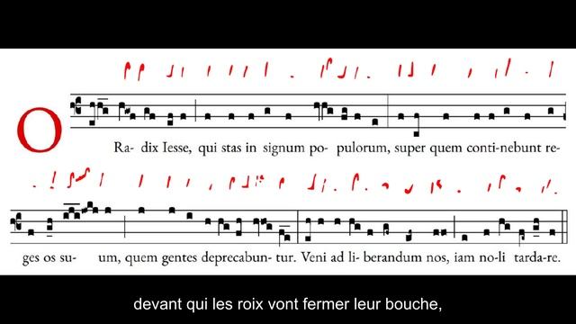 O Radix Jesse, version du manuscrit du Mont Renaud