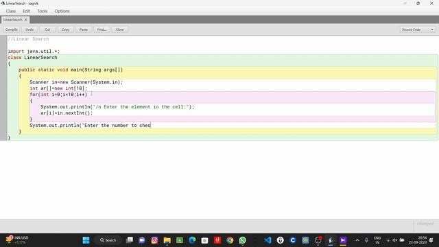 COMPUTER | Searching and Sorting Techniques | Problem 41d | LINEAR SEARCH IN JAVA | Class 10 ICSE смотреть онлайн