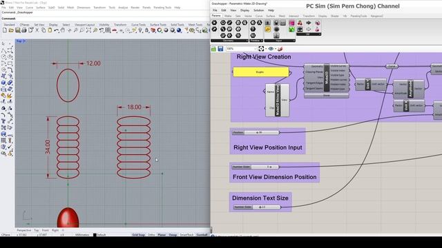 Free Rhino Grasshopper 3D Definition (GH file): Parametric 2D Drawing Creation смотреть онлайн