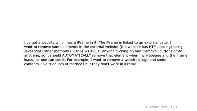 HTML : How to remove an certain element in iFrame смотреть онлайн