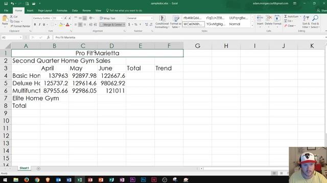 Excel 2016 - Merge and Center - How to Merge Cells - Merging the Selected Cell Row Column in MS 365 смотреть онлайн