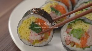 Корейский кимбаб . Три вида кимбап