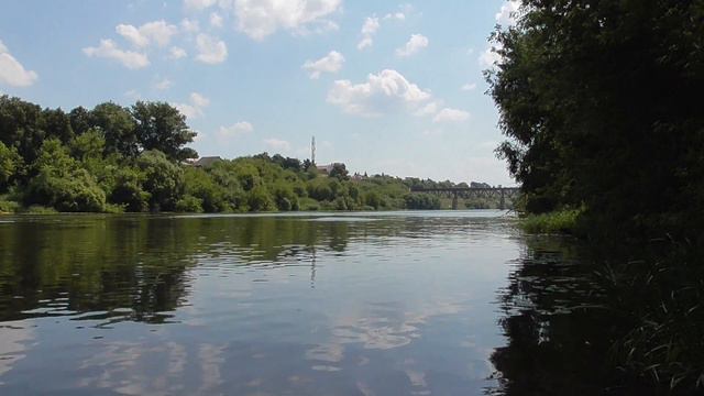 Летний день, деревья, берег и река смотреть онлайн