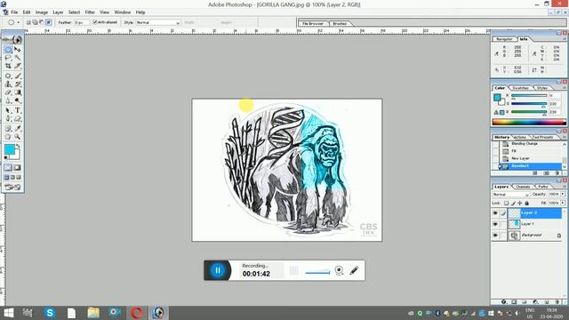 make sketches colourful using photoshops смотреть онлайн