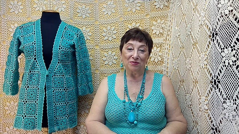 Жакет и топик "Лазурный берег". Мастер-класс по вязанию крючком от О. С. Литвиной. смотреть онлайн