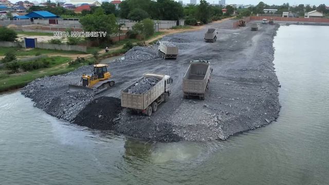 Episode 141| Continue new activities, Processing Filling Foundation Making Road, Bulldozer SHANTUI смотреть онлайн