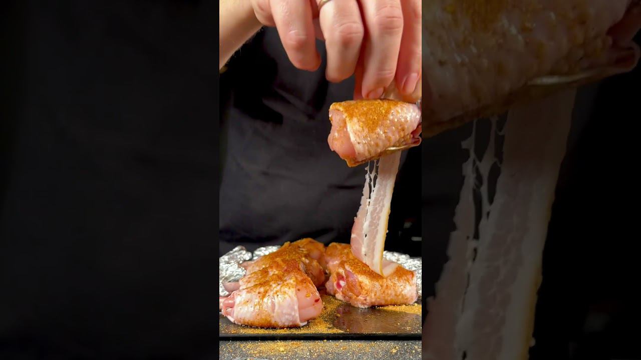 Куриные голени в беконе смотреть онлайн