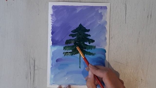 Рисуем новогоднюю елку с игрушками. Елка гуашью. Як намалювати ялинку. Ялинка 2022. смотреть онлайн