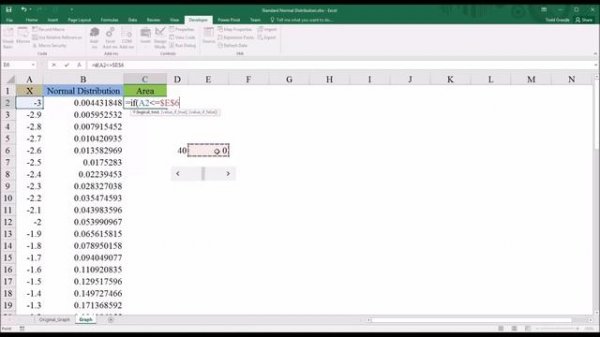 Creating a Graph of the Standard Normal Distribution in Excel