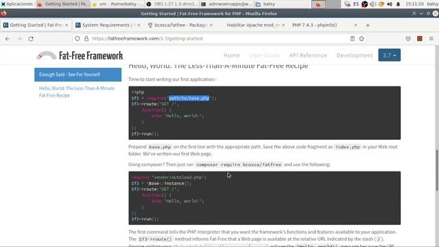 Instalación de FatFreeFramework en Ubuntu смотреть онлайн