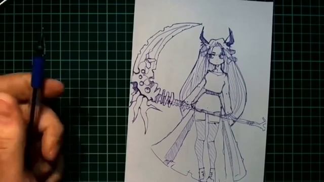Как рисовать аниме девушку демона с косой (нарисовать аниме девушку) смотреть онлайн