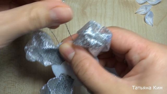 Простые Снежинки Канзаши за 5 мин/ Simple Snowflake Kanzashi For 5 Min