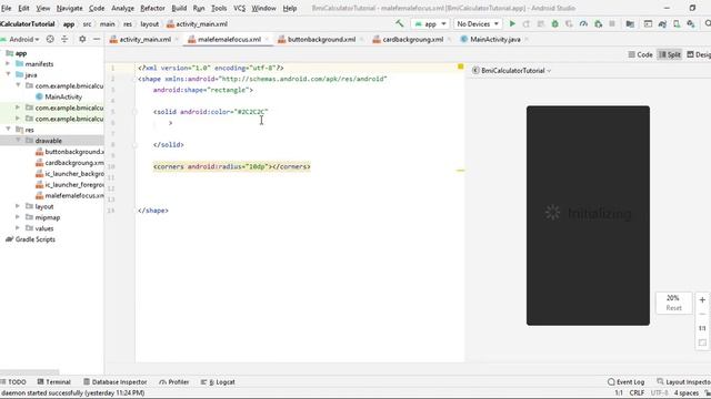 How to create bmi calculator in android studio | BMI calculator in android studio | Part - 1 | UI смотреть онлайн