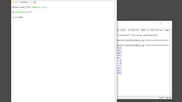 Python pandas - Create empty column in DataFrame смотреть онлайн