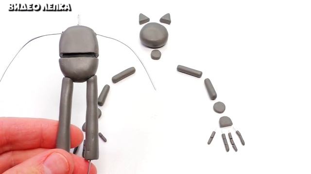РОБОТ МУЛЬТЯШНЫЙ КОТ против ПОНЧИКОГОЛОВОГО. Лепим из пластилина | Видео Лепка смотреть онлайн