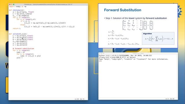 Cholesky Factorization Method - Part 2: Forward-Backward Substitution | Numerical Computing/Python смотреть онлайн